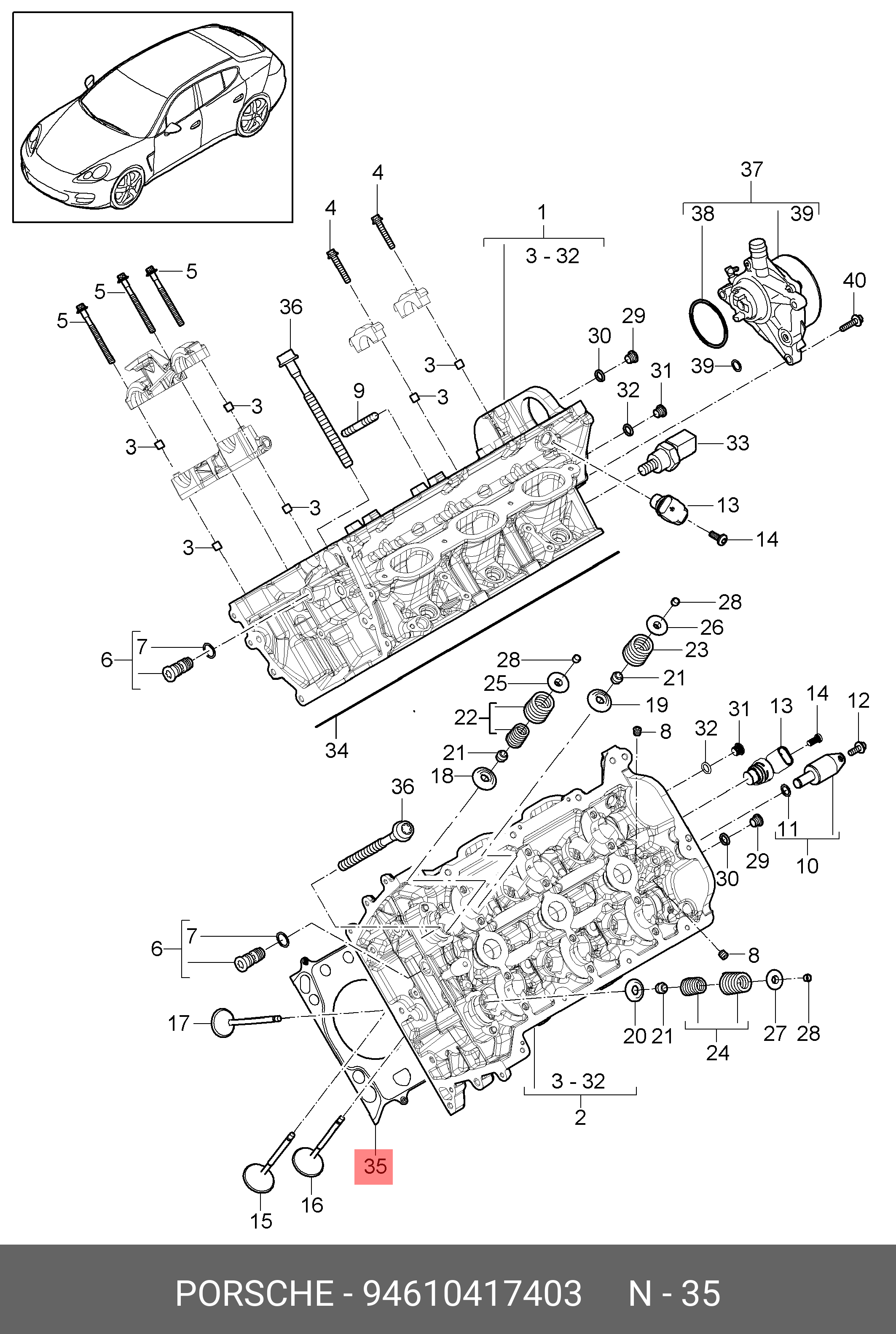 Прокладка ГБЦ - Porsche 946 104 174 03