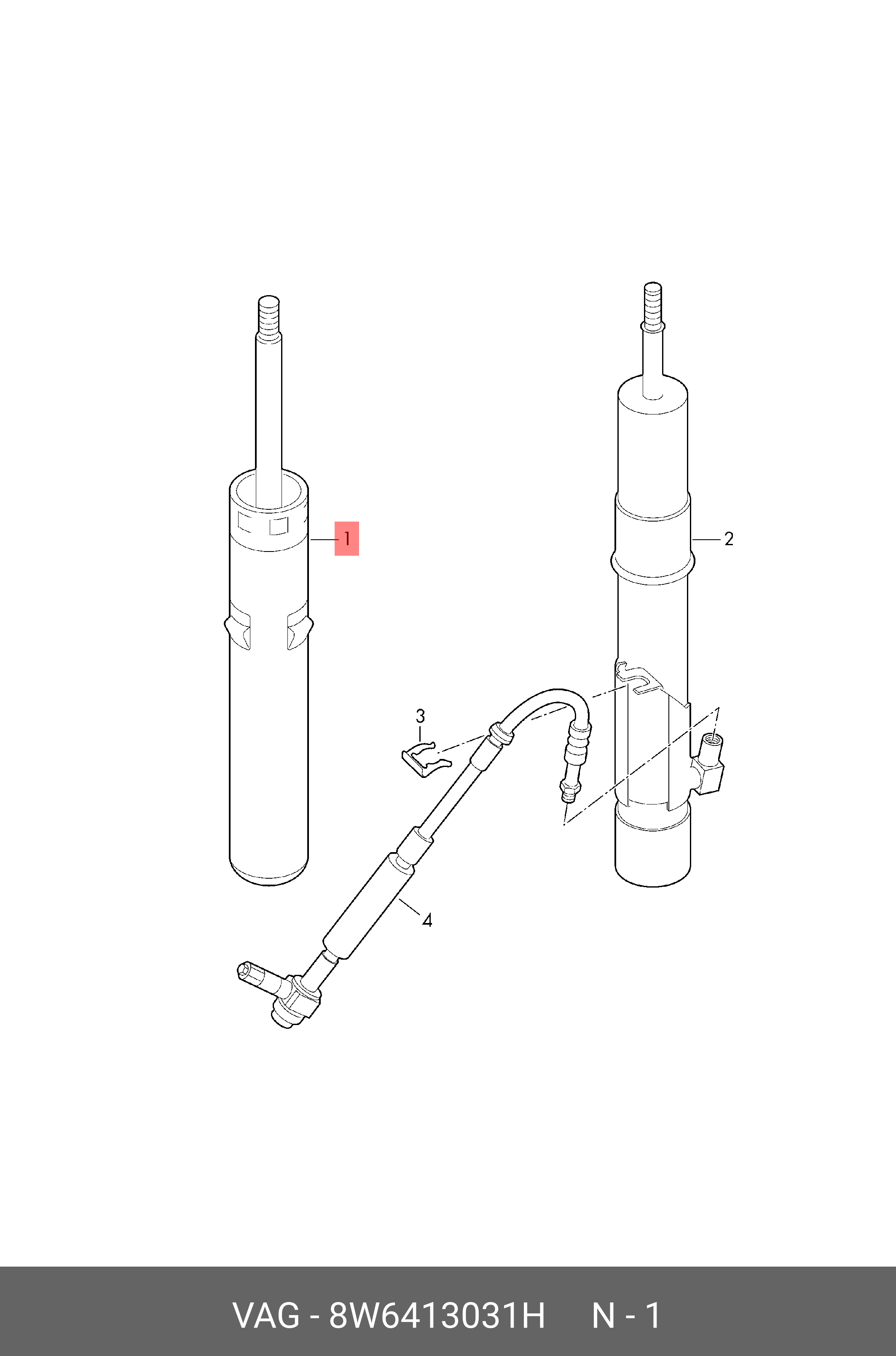 Газонаполненный амортизатор - VAG 8W6 413 031 H