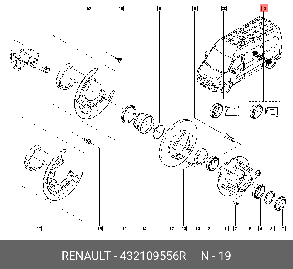 Подшипник ступицы колеса - Renault 432109556R