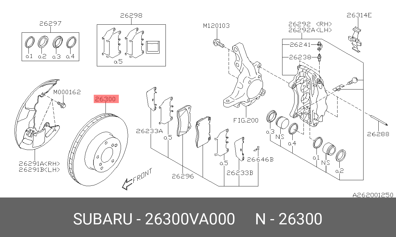 Передний тормозной диск | перед | - Subaru 26300VA000