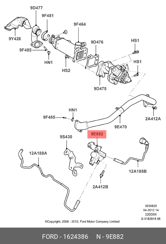 Преобразователь давления - Ford 1624386