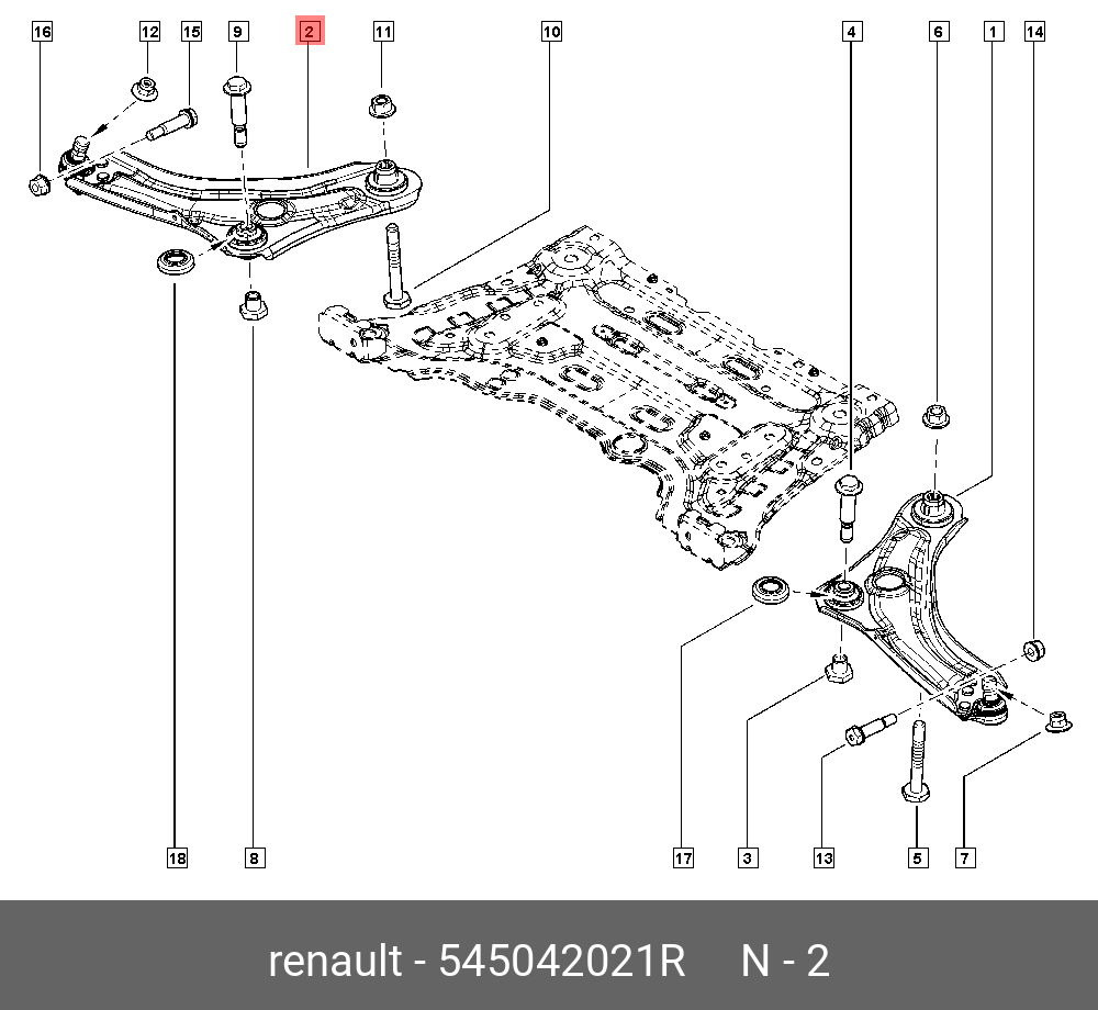 Рычаг подвески | перед лев | - Renault 5450 420 21R*