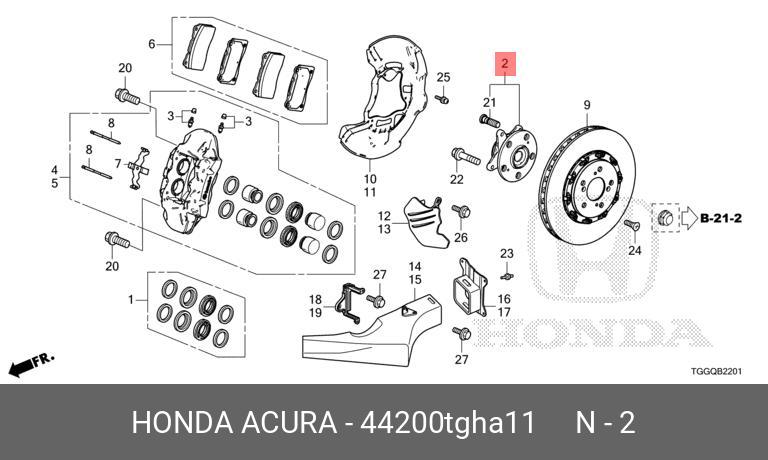 Ступица колеса - Honda 44200-TGH-A11