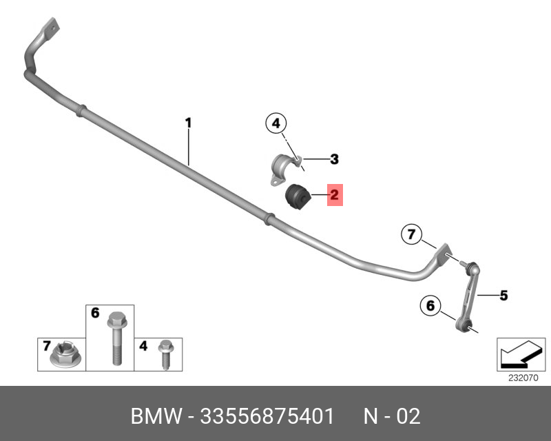 Резинометаллич.шарнир стабилизатора - BMW 33 55 6 875 401