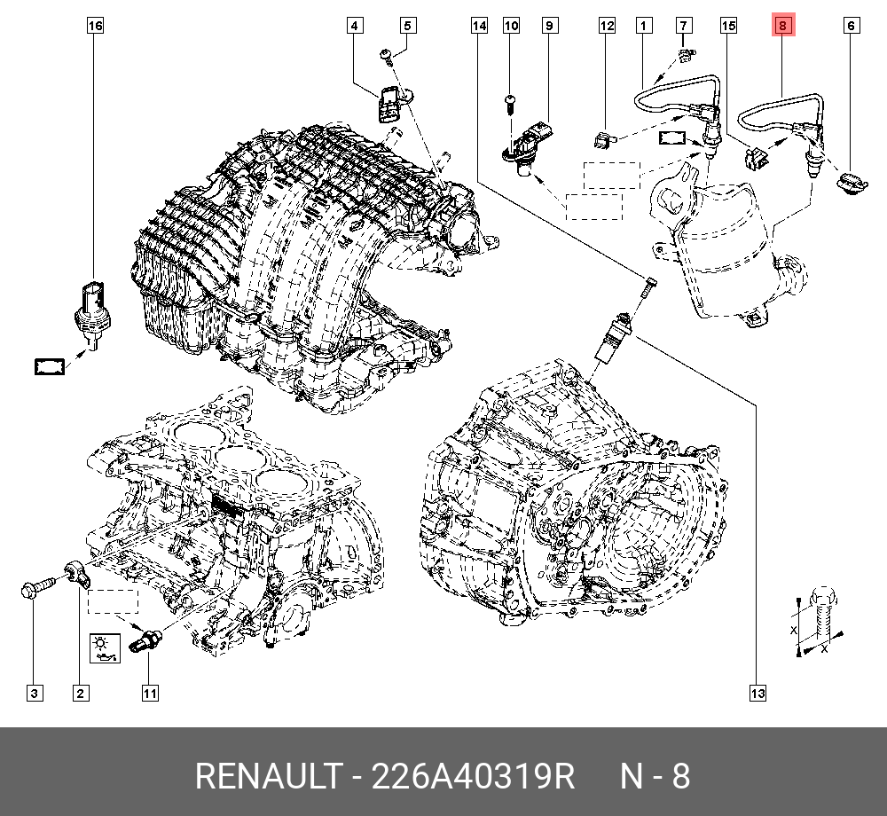 Датчик кислородный - Renault 22 6A 403 19R