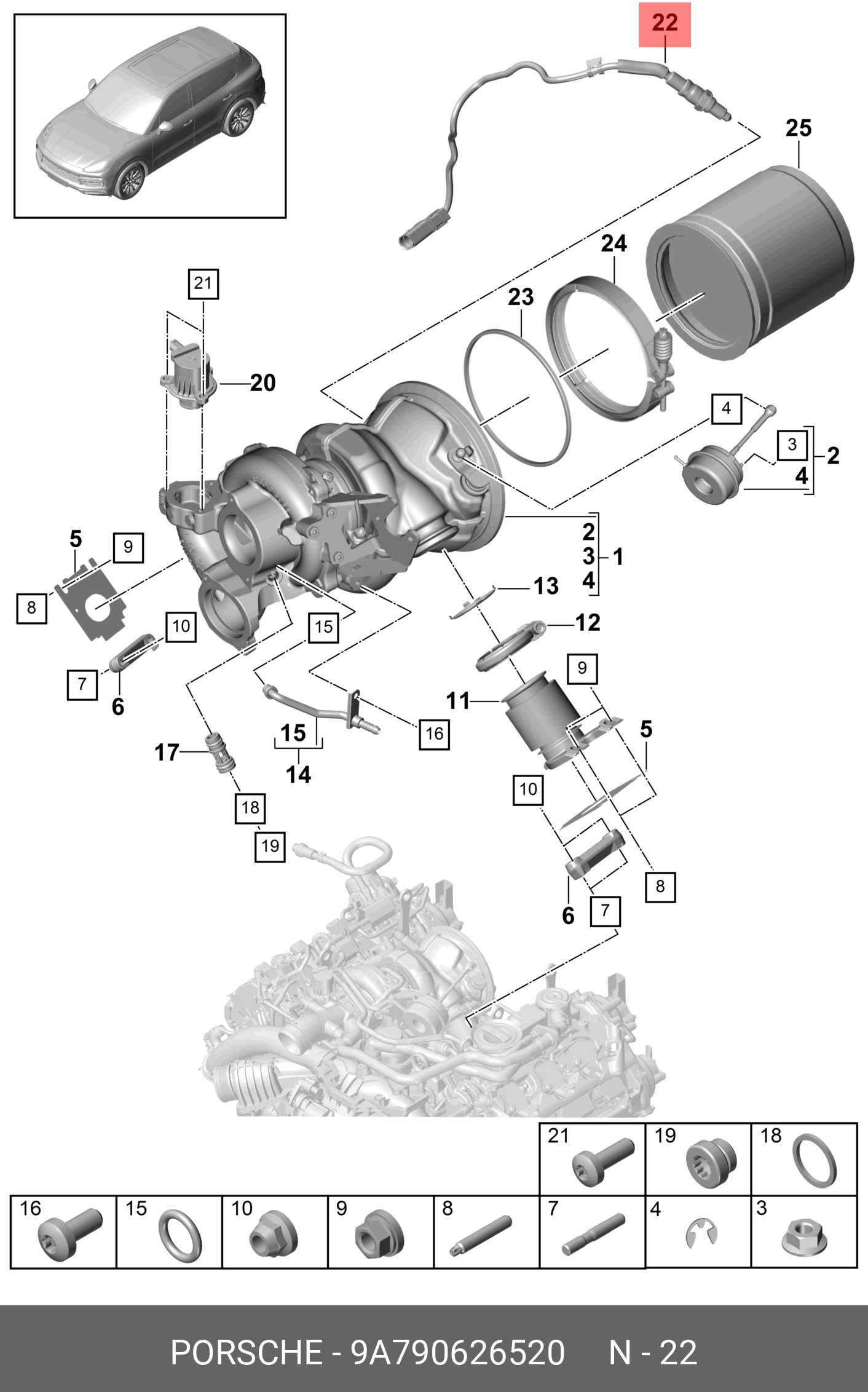 Датчик кислородный Porsche 9A790626520