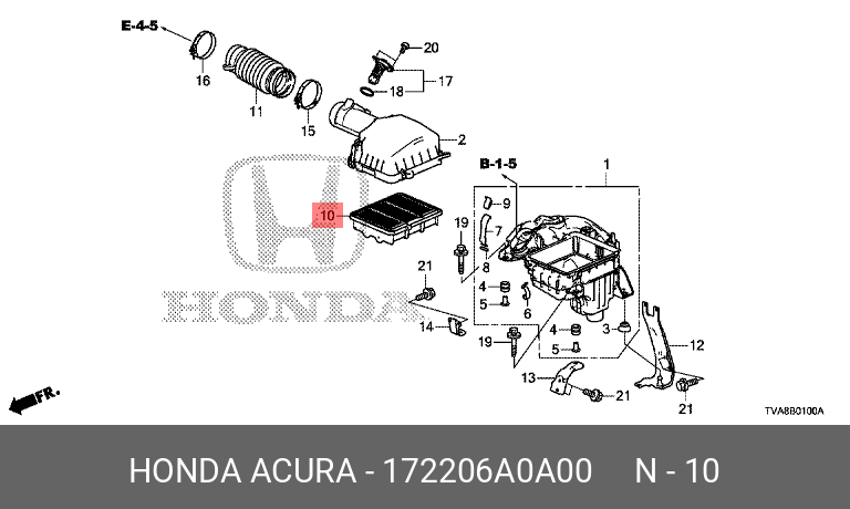 Фильтр воздушный - Honda 17220-6A0-A00