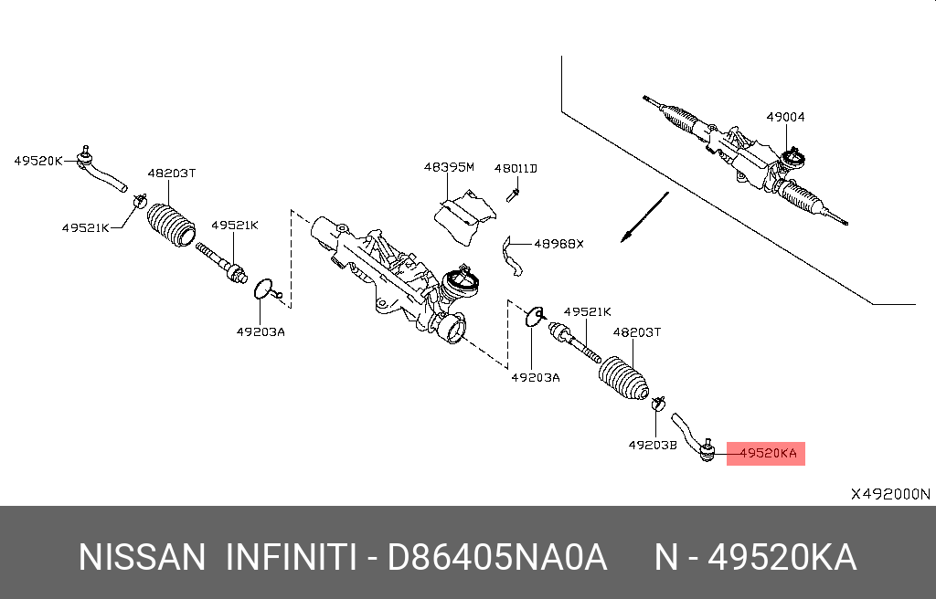 Наконечник рулевой тяги | лев | - Nissan D8640-5NA0A