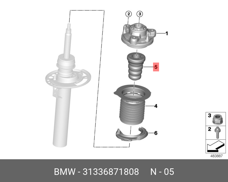 Дополнительный амортизатор Пд - BMW 31336871808