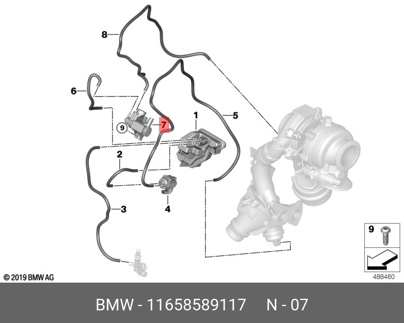 Преобразователь давления - BMW 11658589117