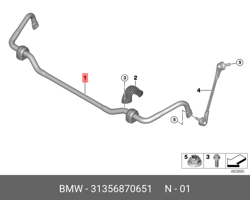 Стабилизатор - BMW 31356870651