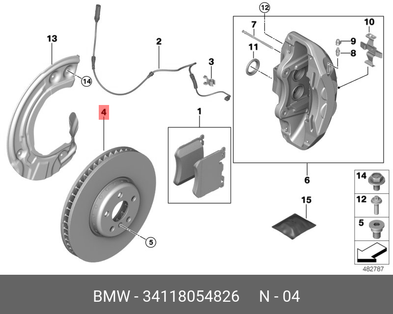 Тормозной диск п - BMW 34118054826