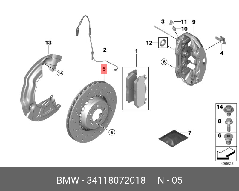 Тормозной диск вентилир. с отверстиями п - BMW 34118072018