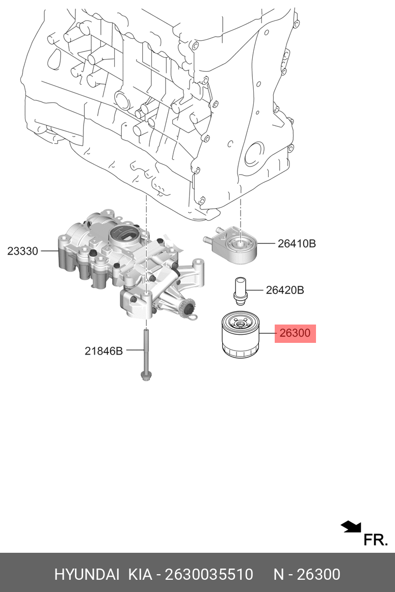Фильтр масляный - Hyundai/Kia 26300-35510
