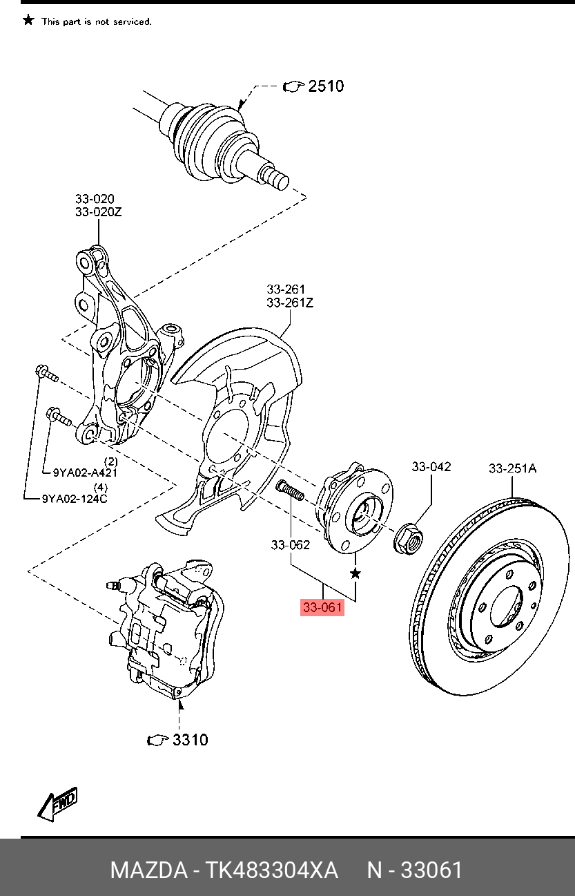 Ступица колеса - Mazda TK483304XA