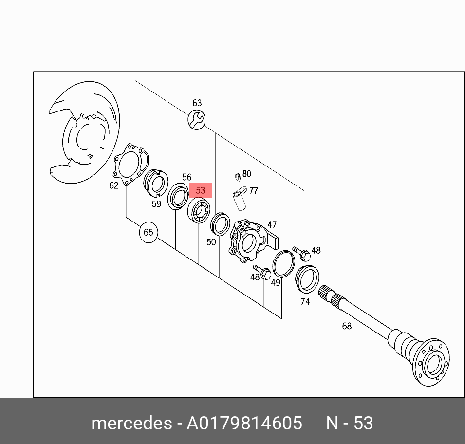 Подшипник ступицы колеса | зад | - Mercedes 179814605