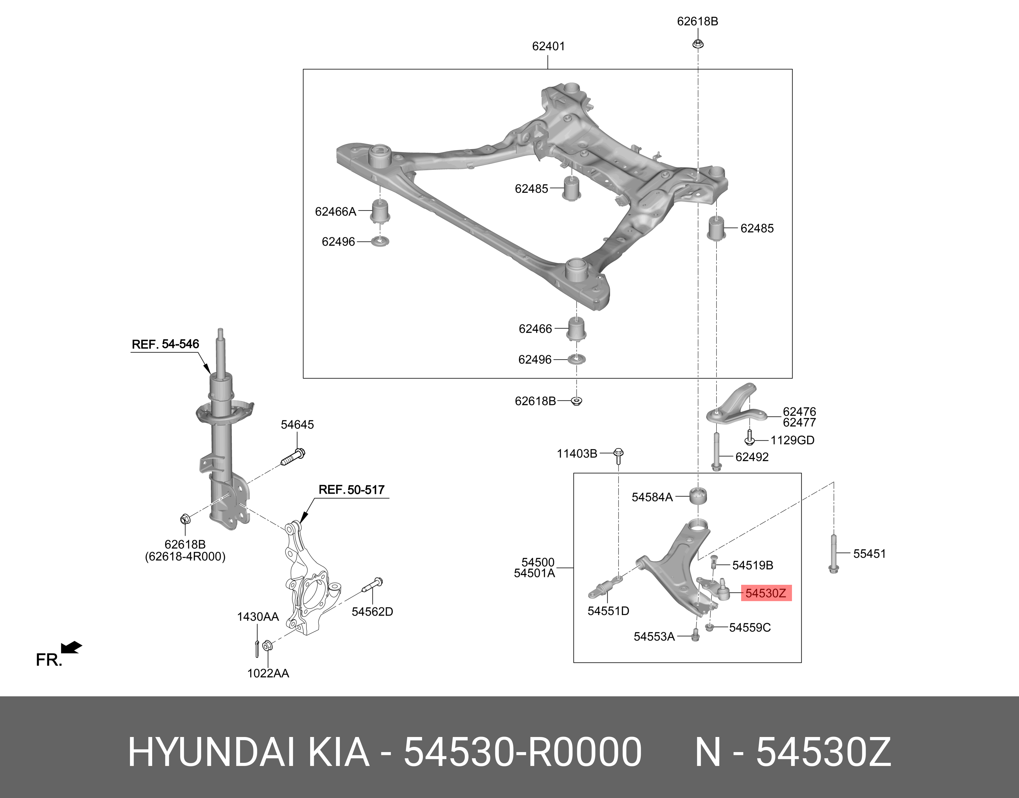Опора шаровая - Hyundai/Kia 54530-R0000