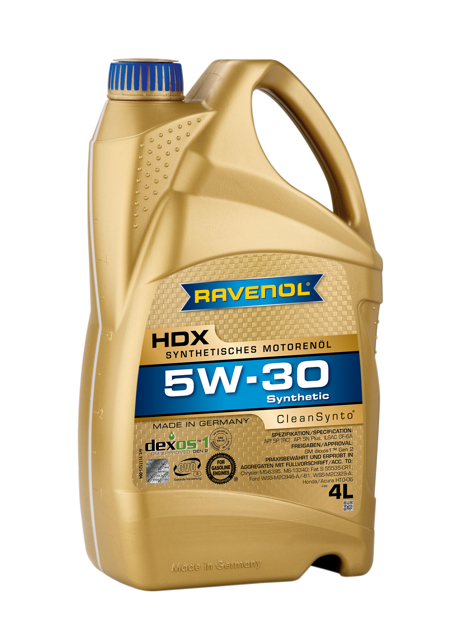 Масло моторное синтетическое HDX 5w-30 4 л - RAVENOL 4014835858572