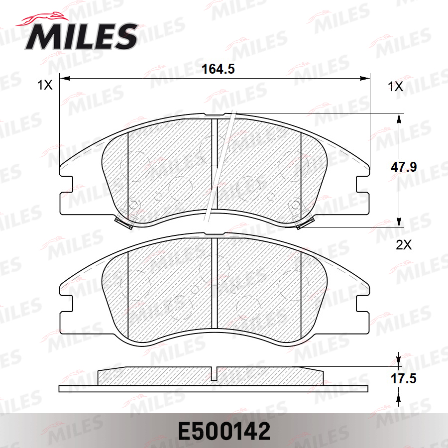 Колодки тормозные KIA cerato 04- передние Ceramic - Miles E500142