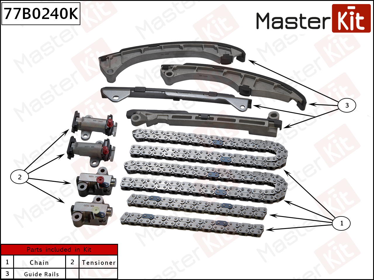 Комплект цепи ГРМ - Master KiT 77B0240K
