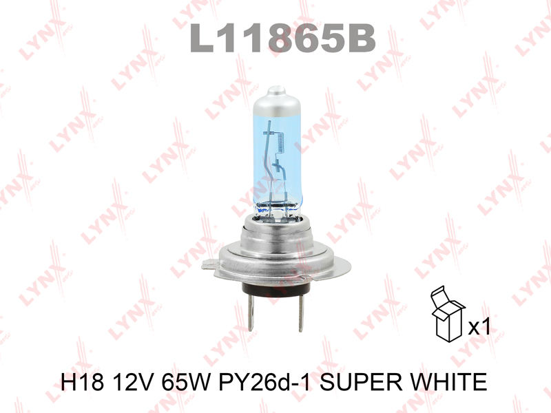 Лампа H18 12V 65W PY26d-1  SUPER WHITE - LYNXauto L11865B