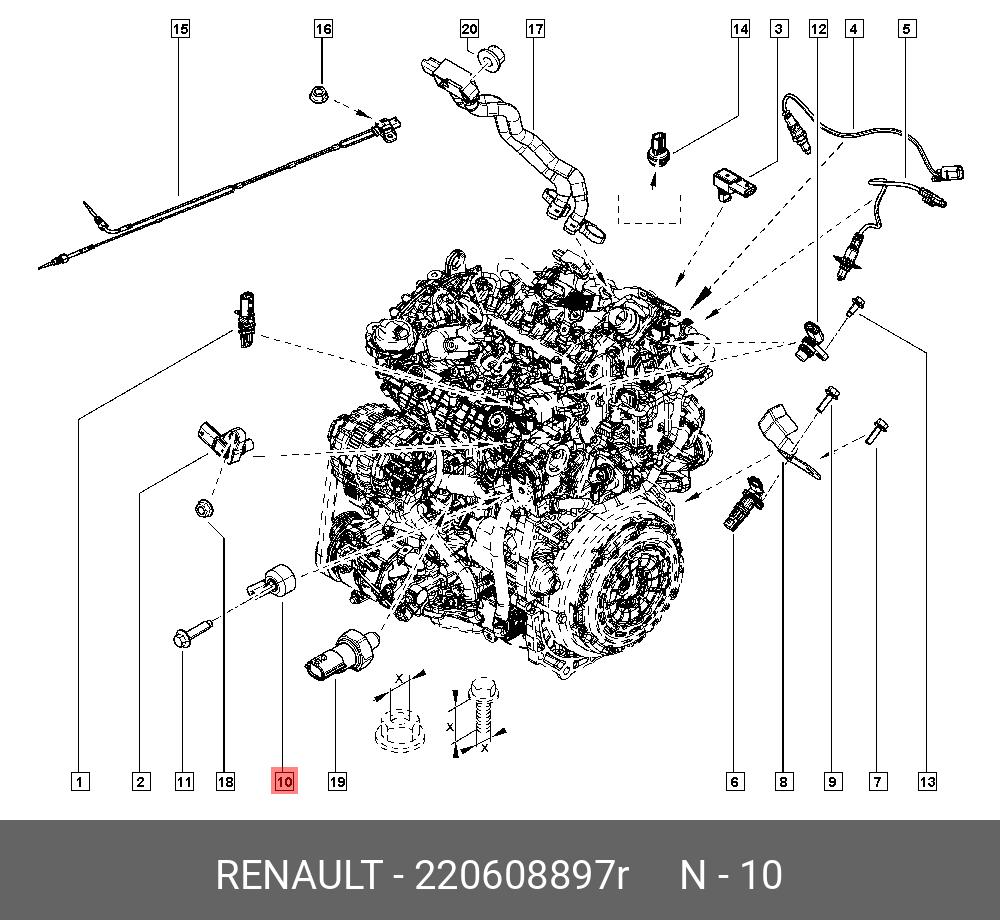 Датчик детонации - Renault 220608897R
