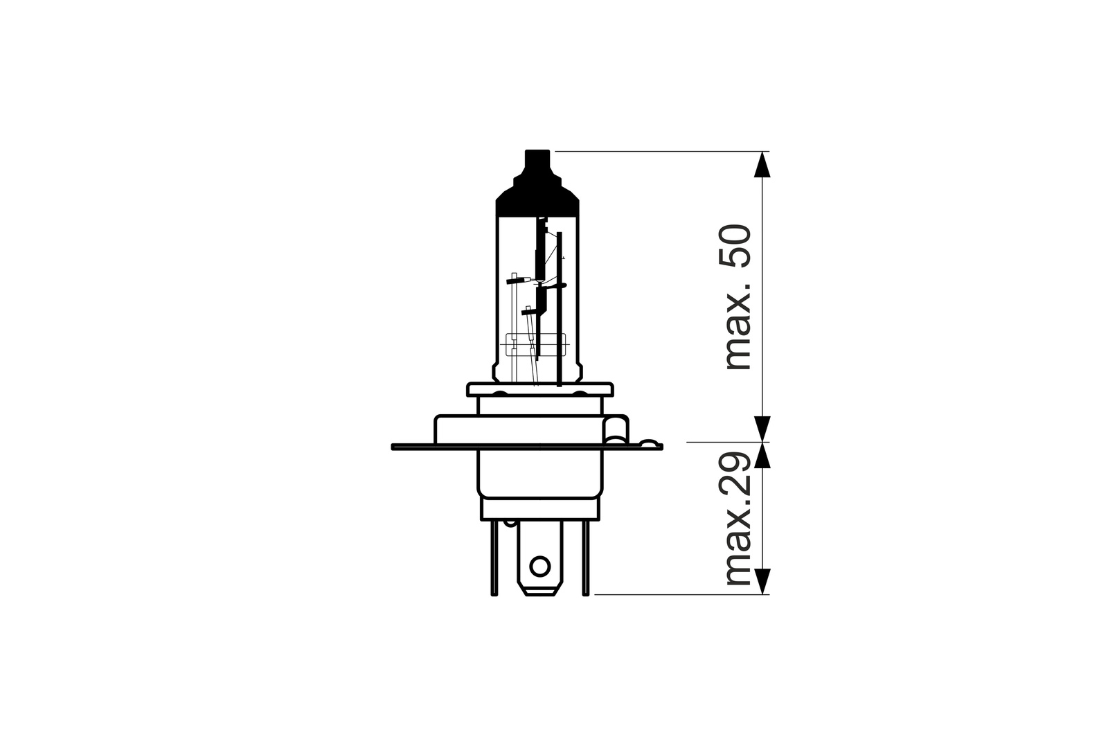 Лампа H19 12V 60/55w PU43t-3 - Bosch 1 987 302 092