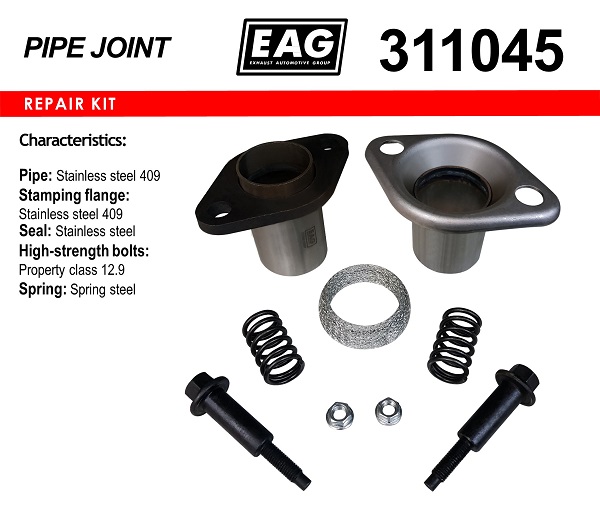 Демпферное соединение нерж. d45, в сборе - EAG 311045