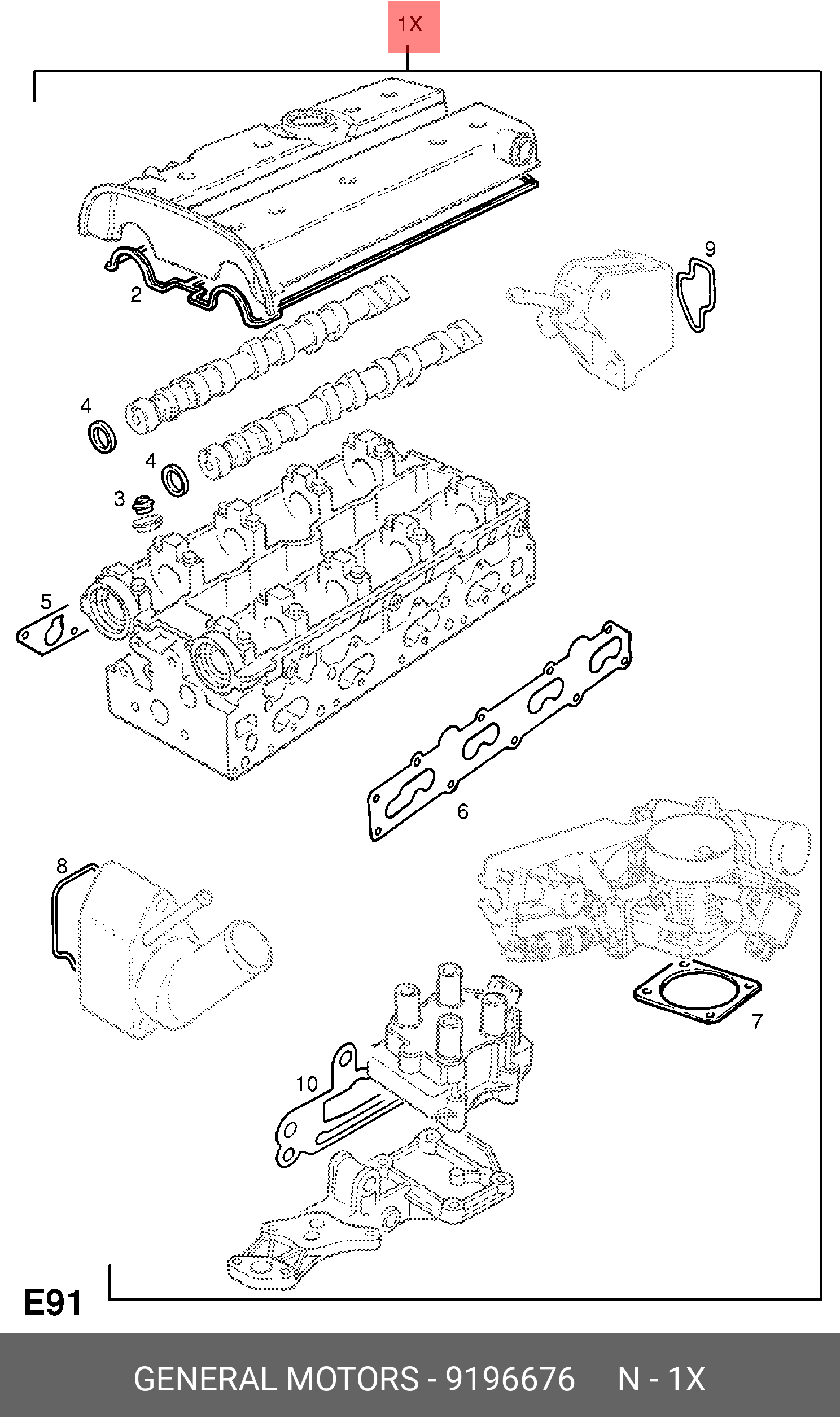 Колодки тормозные дисковые - GM 9196676