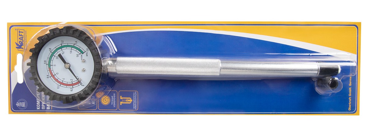 Компрессометр 16 Атм., прижимной, удлиненный ВАЗ 2110-12 (дв.16V) - KRAFT KT 831011