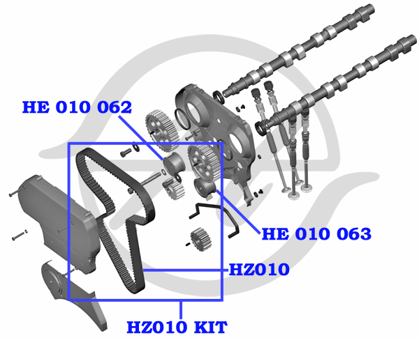 Ремкомплект ГРМ 2110-12 16V (ремень+2 рол) - Globelt HZ010KIT