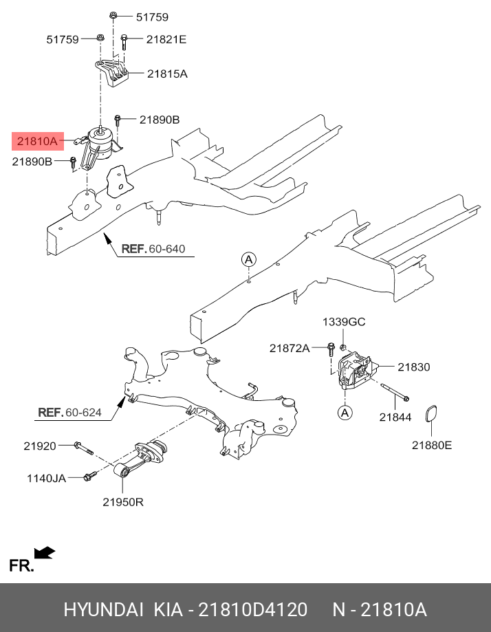 Опорный узел двигателя - Hyundai/Kia 21810D4120