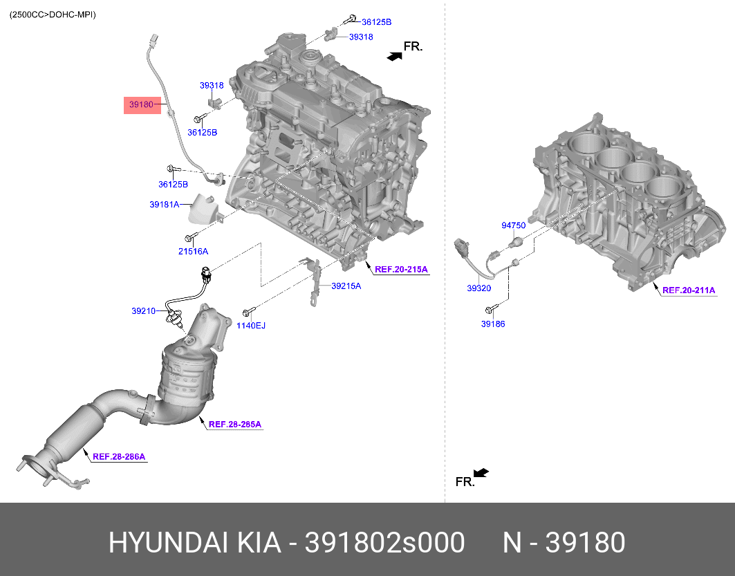 Датчик положения коленвала - Hyundai/Kia 391802S000