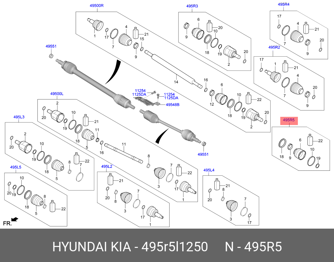 Пыльник шруса в сборе - Hyundai/Kia 495R5L1250