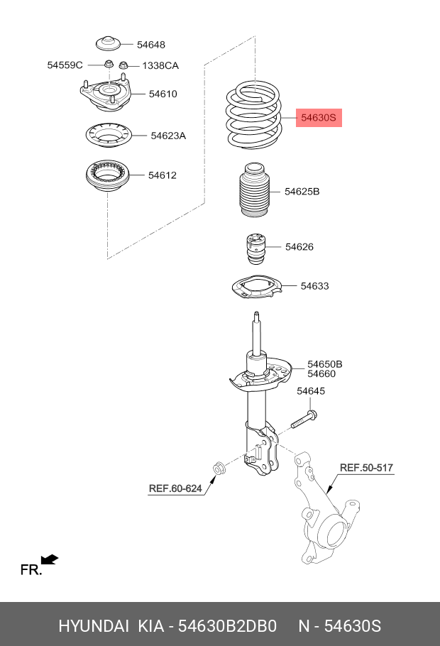Пружина подвески - Hyundai/Kia 54630B2DB0