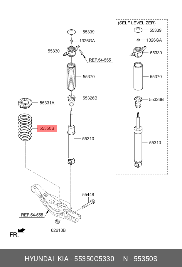 Пружина подвески - Hyundai/Kia 55350C5330