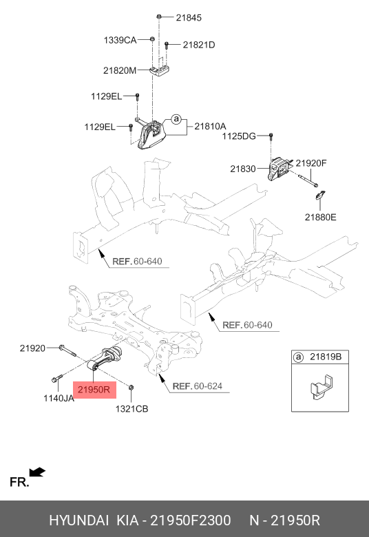 Опорный узел двигателя - Hyundai/Kia 21950F2300