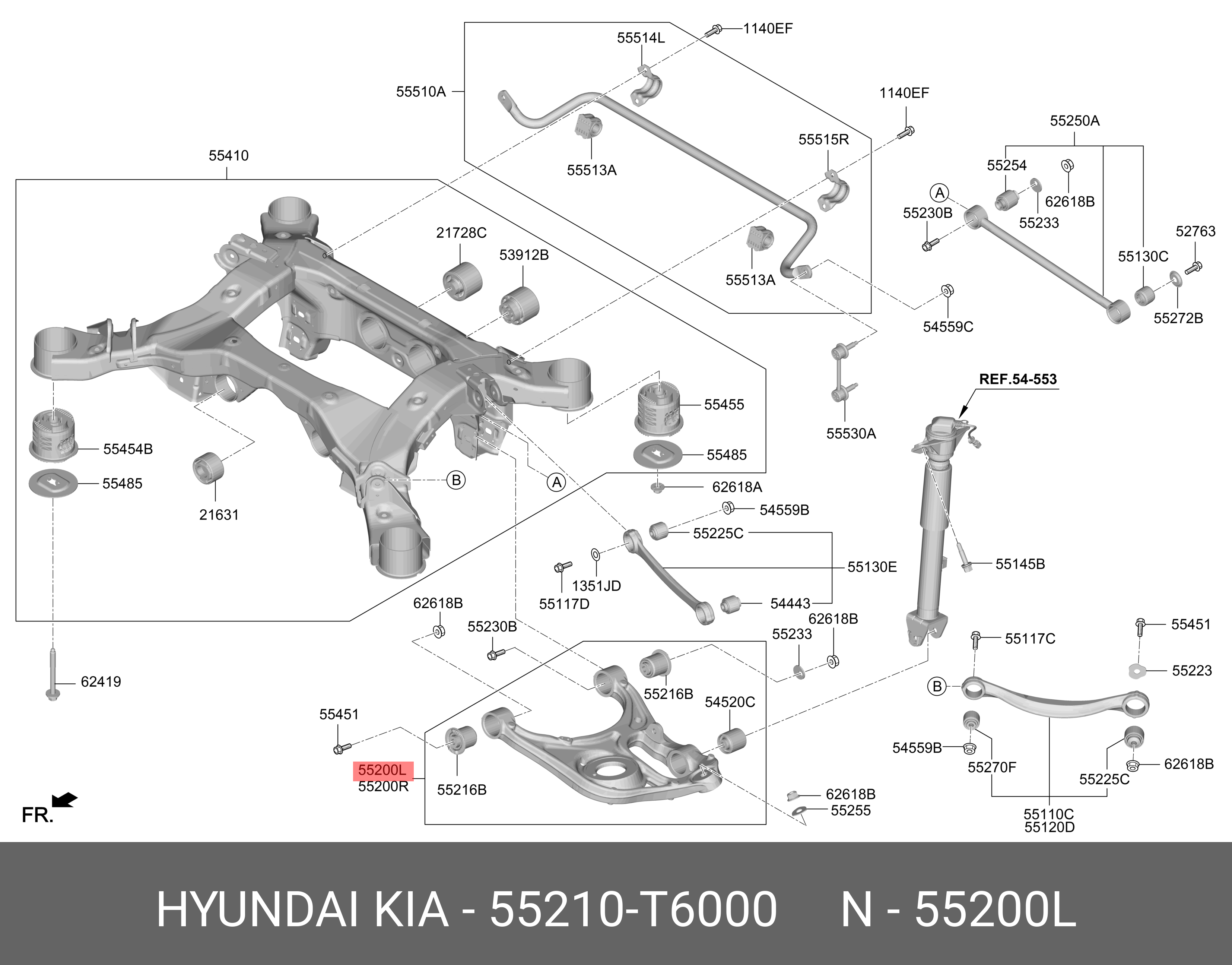 Рычаг задней подвески - Hyundai/Kia 55210T6000