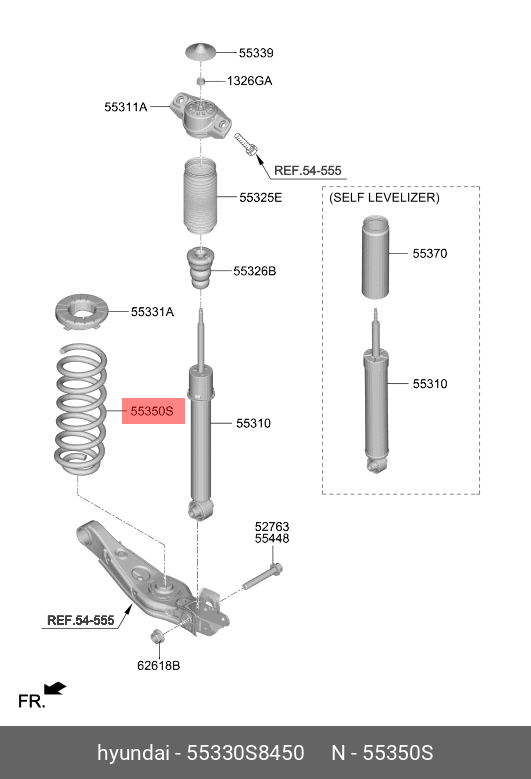 Пружина подвески - Hyundai/Kia 55330S8450