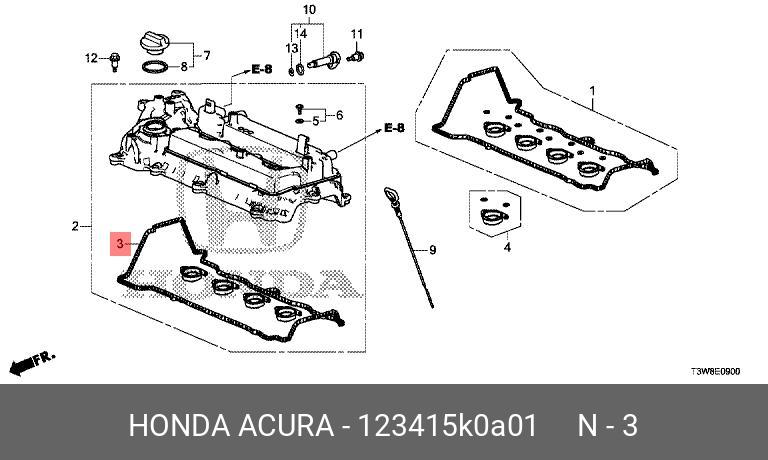 Прокладка клапанной крышки  cr-v v Hybrid 18> - Honda 12341-5K0-A01