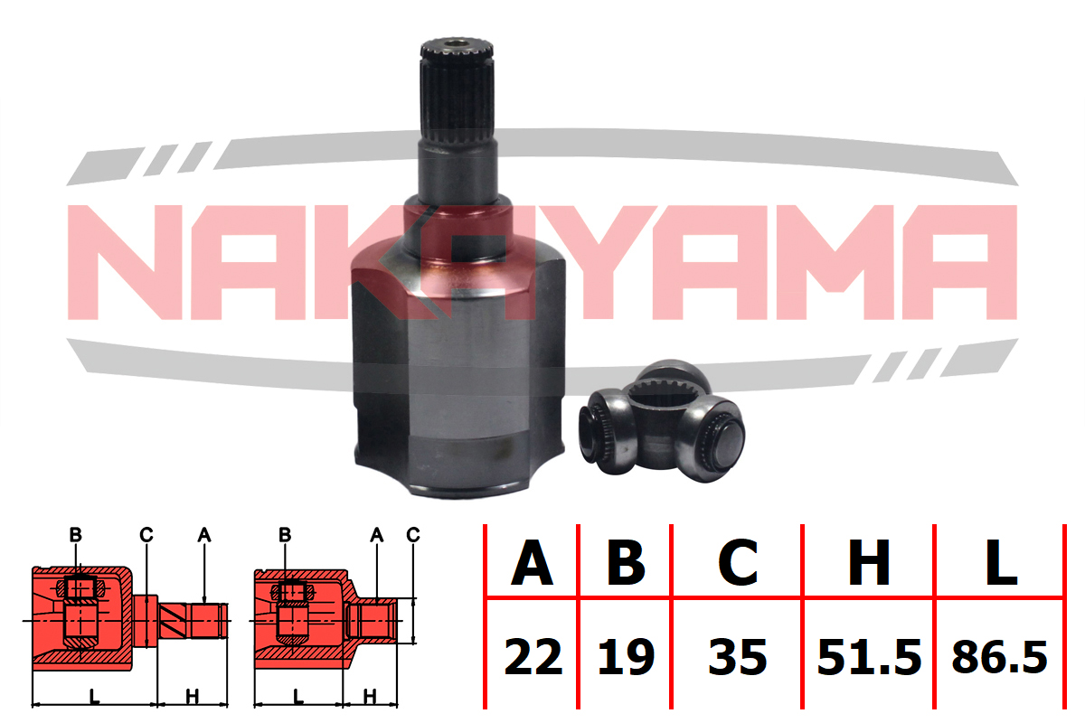 Шрус внутр. к-кт suzuki swift II (ah, AJ, EA, MA) 89-05 (22x19x35x138) - Nakayama NJ7690NY