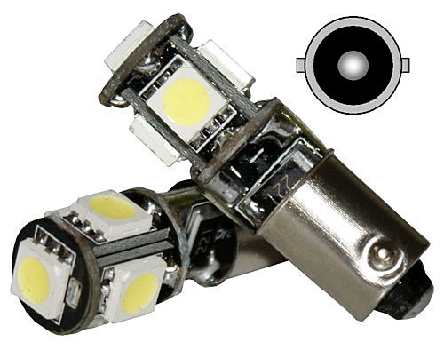 Лампа светодиодная T4W / ba9s / 12V 5smd бел. с обманкой - LEDO BA9SO5SMDW