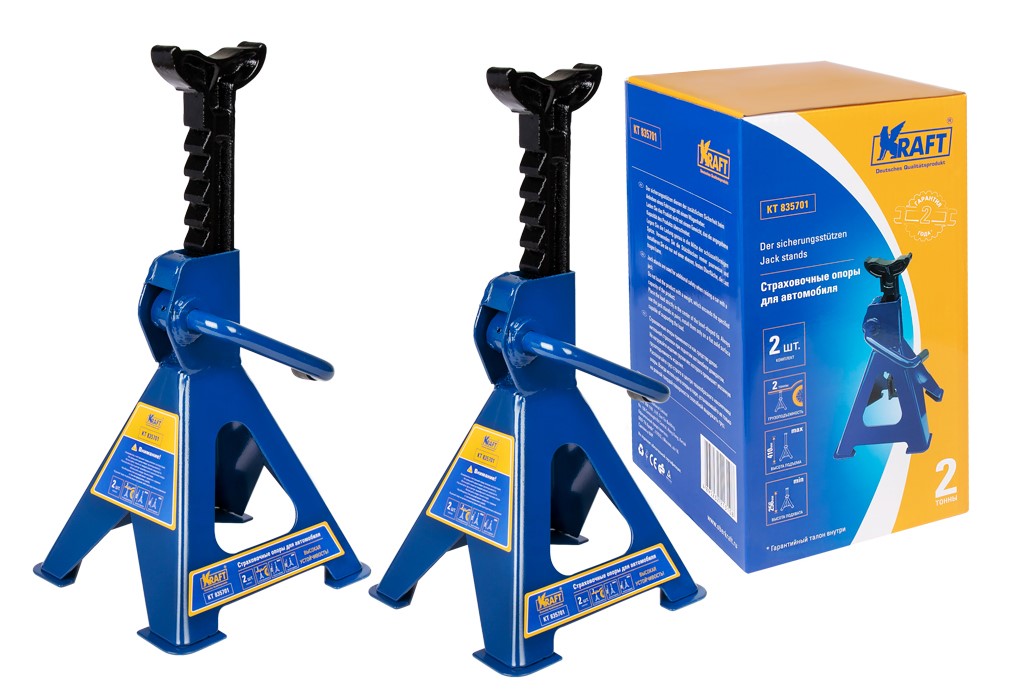 Опора страховочная 3 тонны 267-432 мм (2 штуки) - KRAFT KT 835702