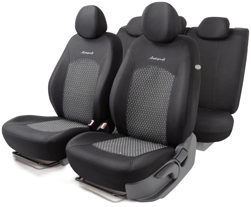 Чехлы автомоб. jacqard жаккард 11 предм 2 молн чёрн/серые airbag - Autoprofi JAC-1102 SKYNET