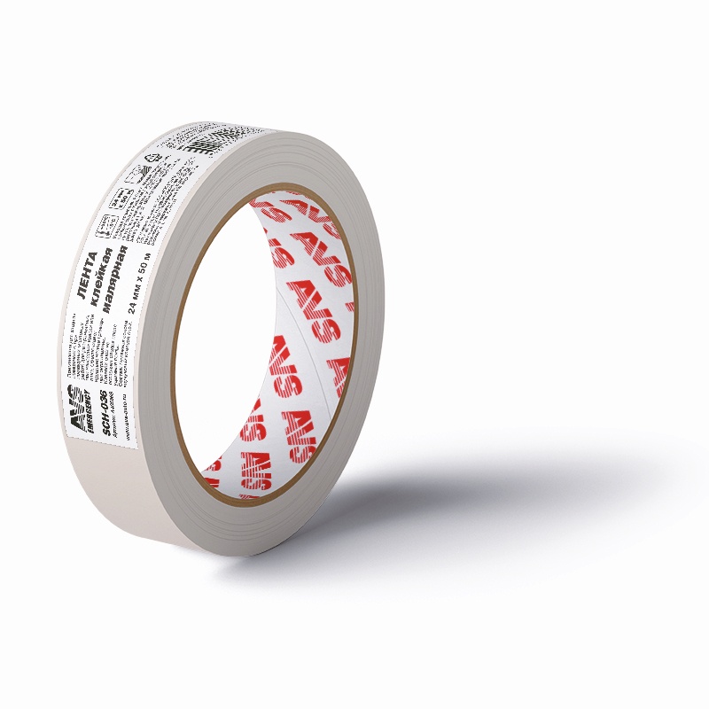 Лента клейкая малярная sch-036 24 mm x 50 m (бежевый) - AVS A40586S
