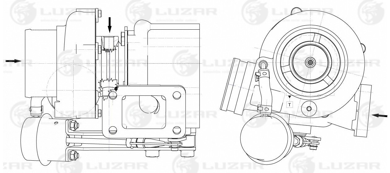Турбокомпрессор для а/м ГАЗон Next с дв. для ямз-53443-20 (e-5) ( тип ТКР 50.09.16-01) - Luzar LAT 0341