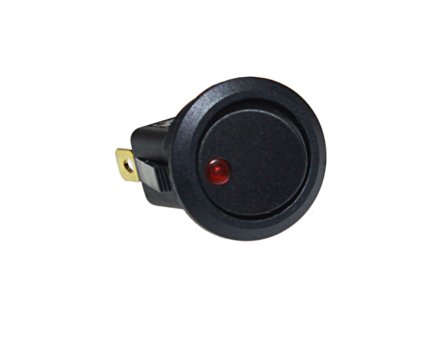 Клавиша 12V 20А круглая черная с красной LED подсветкой (3конт.) on-off - Nord Yada 905476