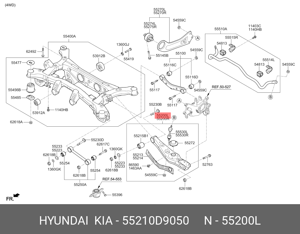 Сайлентблок балки - Hyundai/Kia 55210 D9050