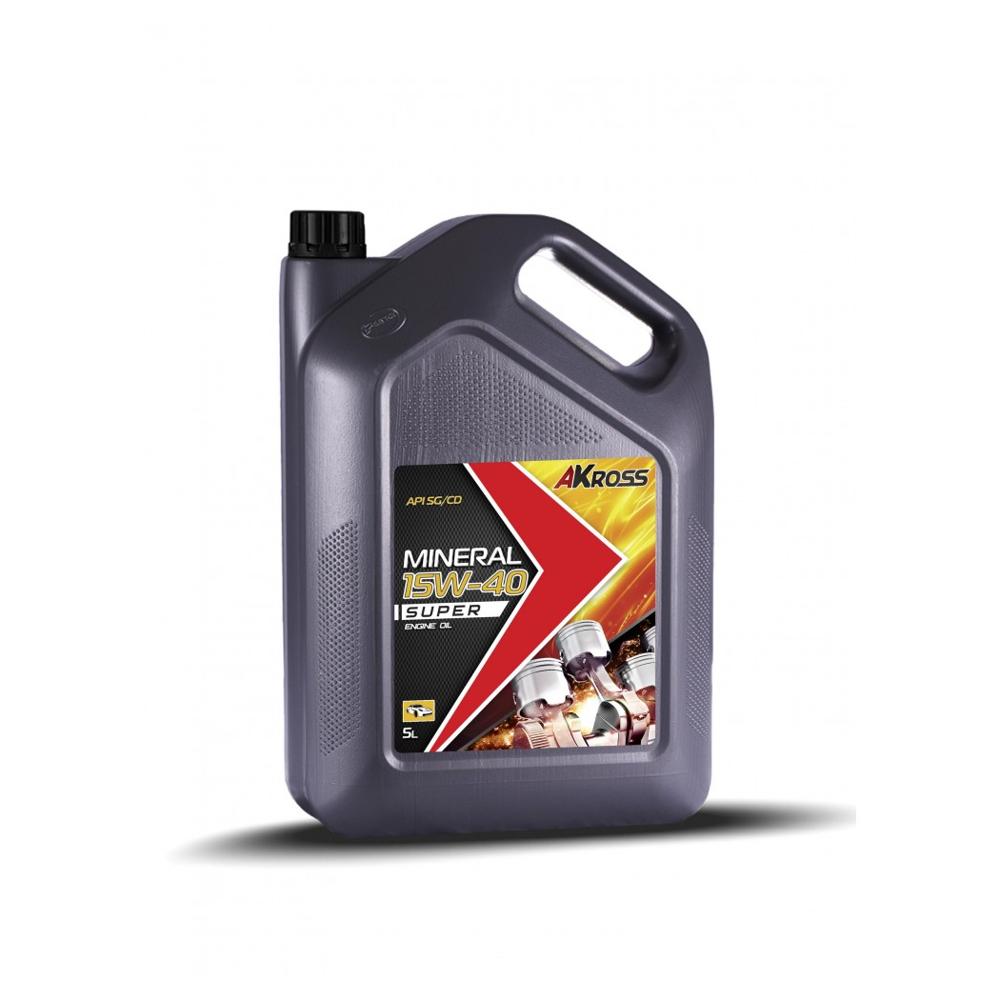 Масло моторное минеральноеьное super 15w-40 sg/cd 5 л - Akross AKS0015MOM