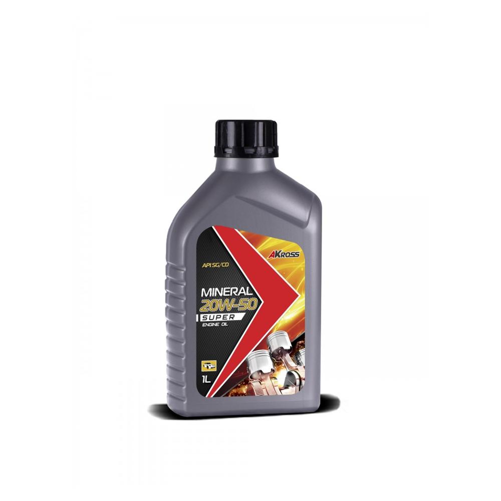 Масло моторное минеральноеьное super 20w-50 sg/cd 1 л - Akross AKS0001MOM